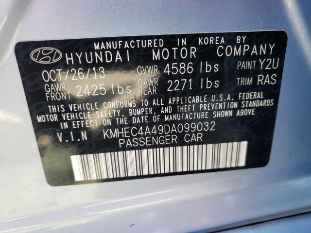 Photo 9 VIN: KMHEC4A49DA099032 - HYUNDAI SONATA HYB 