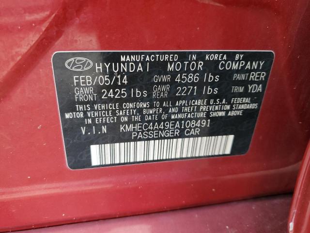 Photo 11 VIN: KMHEC4A49EA108491 - HYUNDAI SONATA HYB 