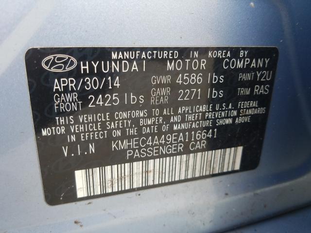 Photo 9 VIN: KMHEC4A49EA116641 - HYUNDAI SONATA HYB 