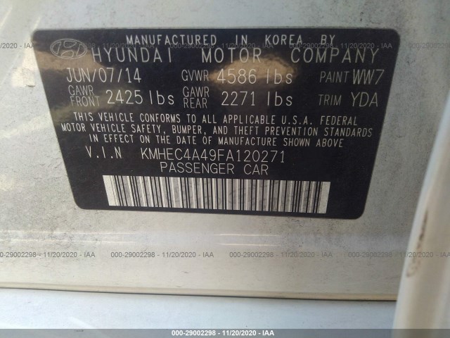 Photo 8 VIN: KMHEC4A49FA120271 - HYUNDAI SONATA HYBRID 