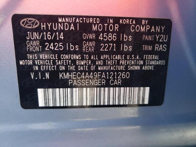 Photo 11 VIN: KMHEC4A49FA121260 - HYUNDAI SONATA HYB 