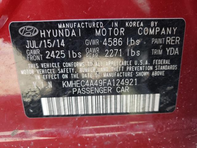 Photo 9 VIN: KMHEC4A49FA124921 - HYUNDAI SONATA 