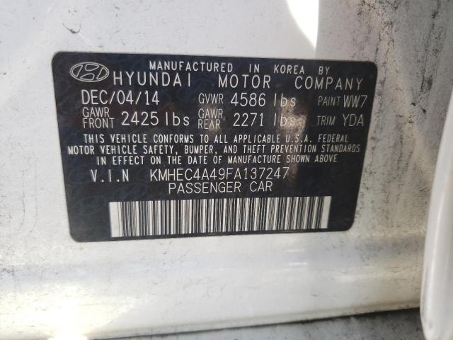 Photo 9 VIN: KMHEC4A49FA137247 - HYUNDAI SONATA HYB 