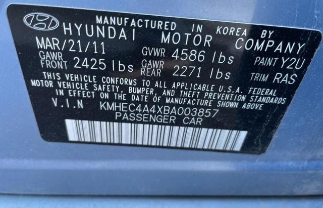 Photo 9 VIN: KMHEC4A4XBA003857 - HYUNDAI SONATA 