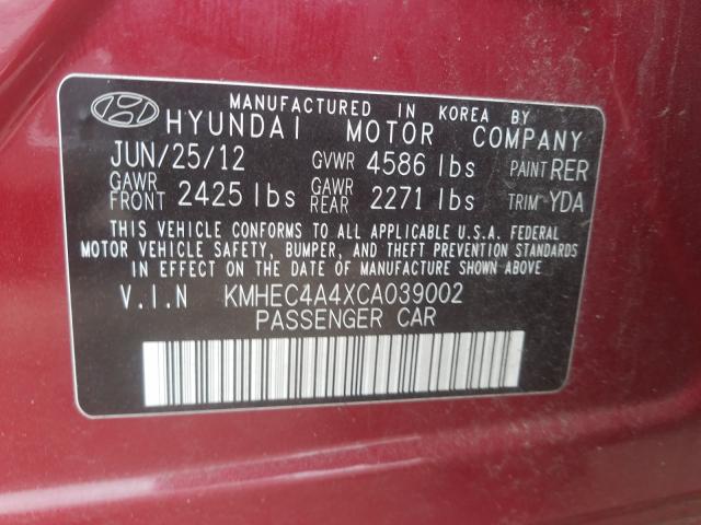 Photo 9 VIN: KMHEC4A4XCA039002 - HYUNDAI SONATA HYB 