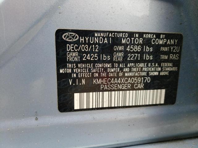 Photo 11 VIN: KMHEC4A4XCA059170 - HYUNDAI SONATA HYB 