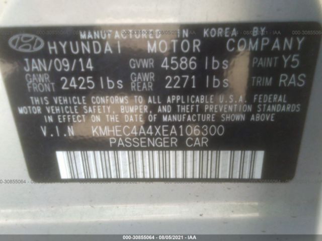 Photo 8 VIN: KMHEC4A4XEA106300 - HYUNDAI SONATA HYBRID 