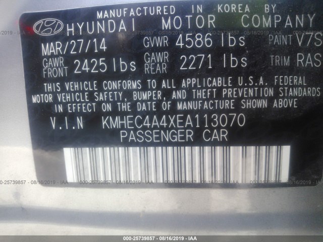 Photo 8 VIN: KMHEC4A4XEA113070 - HYUNDAI SONATA 