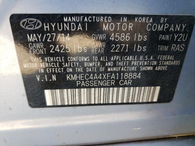 Photo 9 VIN: KMHEC4A4XFA118884 - HYUNDAI SONATA HYB 