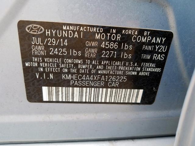 Photo 9 VIN: KMHEC4A4XFA126225 - HYUNDAI SONATA HYB 