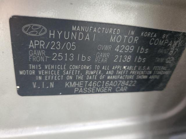 Photo 11 VIN: KMHET46C16A078422 - HYUNDAI SONATA GL 