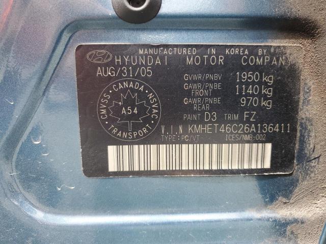 Photo 12 VIN: KMHET46C26A136411 - HYUNDAI SONATA 