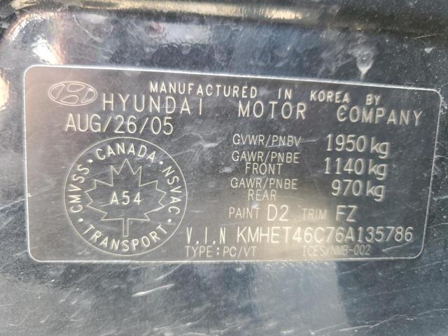 Photo 12 VIN: KMHET46C76A135786 - HYUNDAI SONATA GL 