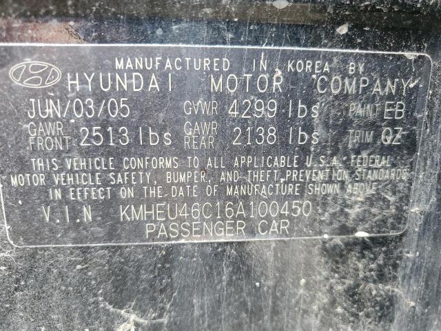 Photo 11 VIN: KMHEU46C16A100450 - HYUNDAI SONATA GLS 