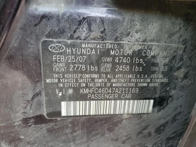 Photo 11 VIN: KMHFC46D47A211169 - HYUNDAI AZERA GLS 