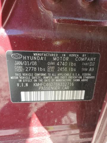 Photo 11 VIN: KMHFC46D78A332716 - HYUNDAI AZERA 