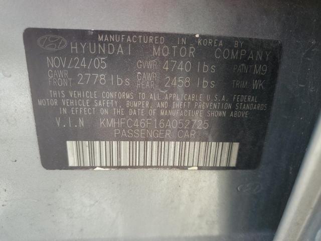 Photo 12 VIN: KMHFC46F16A052725 - HYUNDAI AZERA 