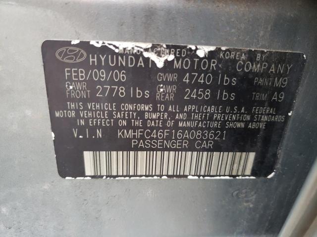 Photo 11 VIN: KMHFC46F16A083621 - HYUNDAI AZERA SE 