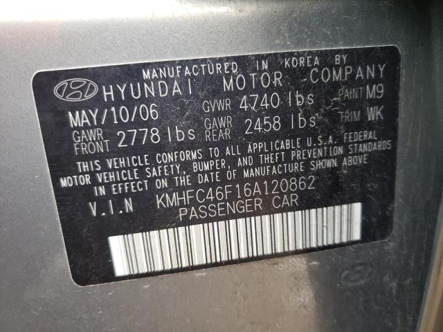 Photo 11 VIN: KMHFC46F16A120862 - HYUNDAI AZERA 