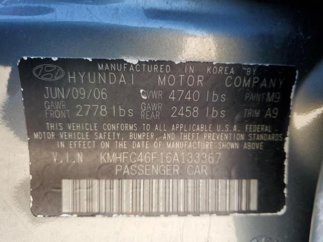 Photo 11 VIN: KMHFC46F16A133367 - HYUNDAI AZERA SE 