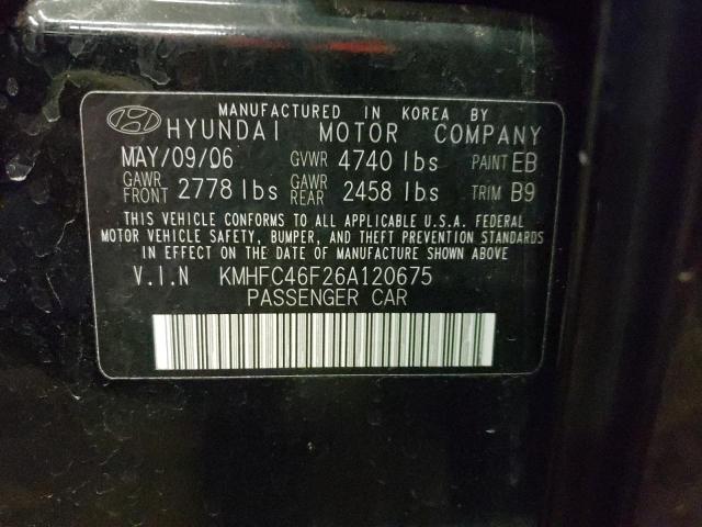 Photo 9 VIN: KMHFC46F26A120675 - HYUNDAI AZERA SE 