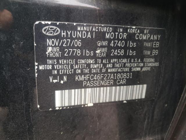 Photo 11 VIN: KMHFC46F27A180831 - HYUNDAI AZERA SE 