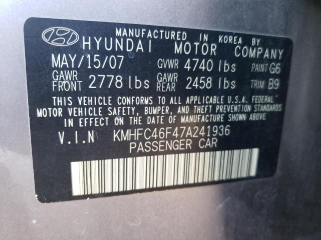 Photo 11 VIN: KMHFC46F47A241936 - HYUNDAI AZERA SE 