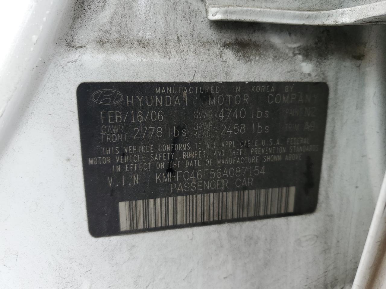 Photo 11 VIN: KMHFC46F56A087154 - HYUNDAI AZERA 