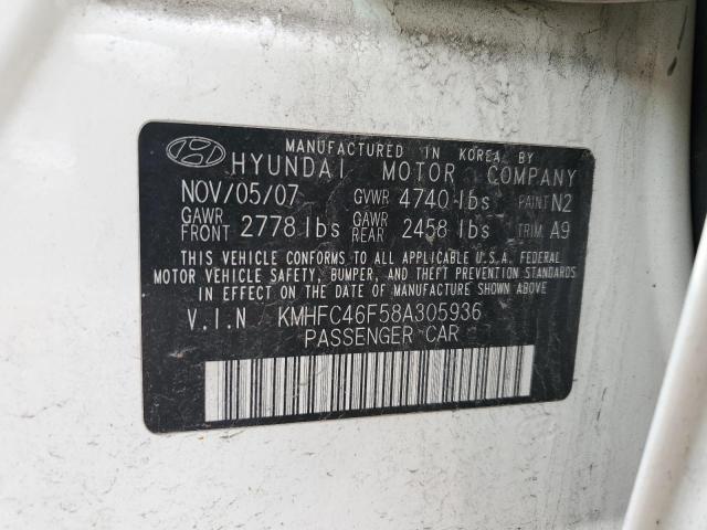 Photo 11 VIN: KMHFC46F58A305936 - HYUNDAI AZERA SE 