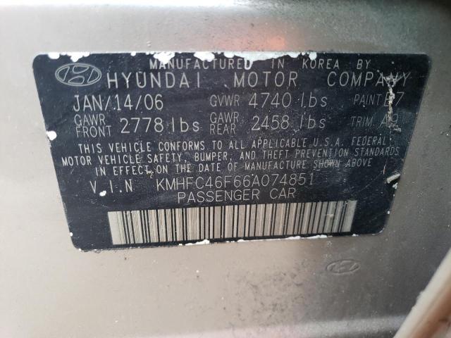 Photo 11 VIN: KMHFC46F66A074851 - HYUNDAI AZERA SE 