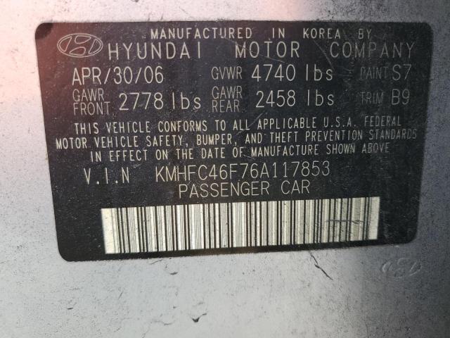 Photo 11 VIN: KMHFC46F76A117853 - HYUNDAI AZERA 