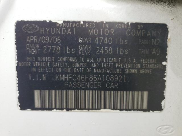 Photo 11 VIN: KMHFC46F86A108921 - HYUNDAI AZERA 