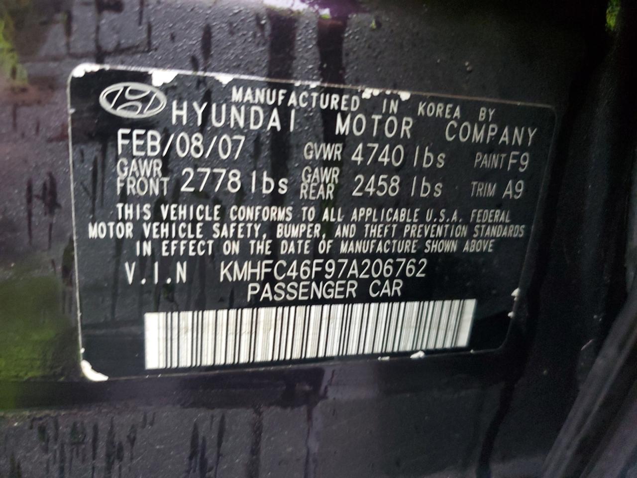 Photo 11 VIN: KMHFC46F97A206762 - HYUNDAI AZERA 