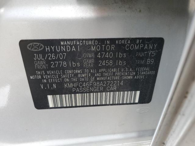 Photo 11 VIN: KMHFC46F98A272214 - HYUNDAI AZERA SE 