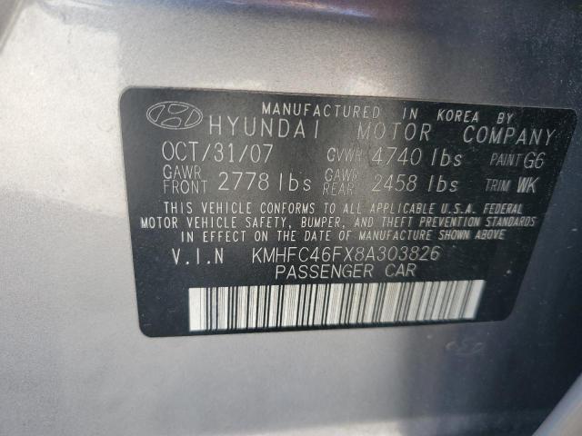 Photo 11 VIN: KMHFC46FX8A303826 - HYUNDAI AZERA SE 