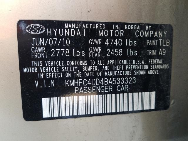 Photo 9 VIN: KMHFC4DD4BA533323 - HYUNDAI AZERA GLS 