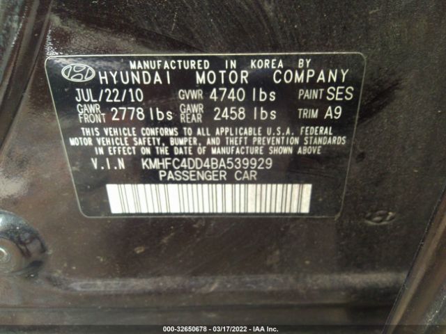 Photo 8 VIN: KMHFC4DD4BA539929 - HYUNDAI AZERA 