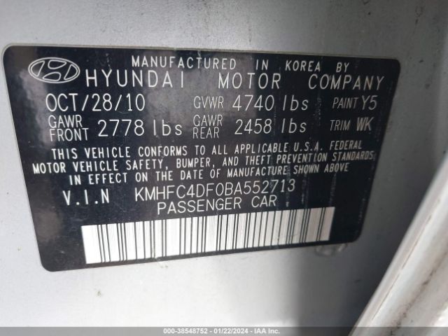 Photo 8 VIN: KMHFC4DF0BA552713 - HYUNDAI AZERA 