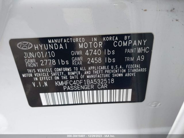 Photo 8 VIN: KMHFC4DF1BA532518 - HYUNDAI AZERA 