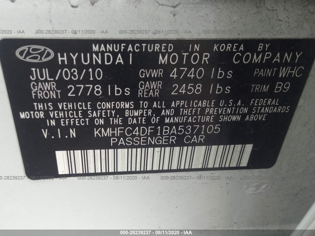 Photo 8 VIN: KMHFC4DF1BA537105 - HYUNDAI AZERA 