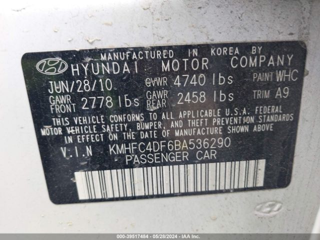 Photo 8 VIN: KMHFC4DF6BA536290 - HYUNDAI AZERA 