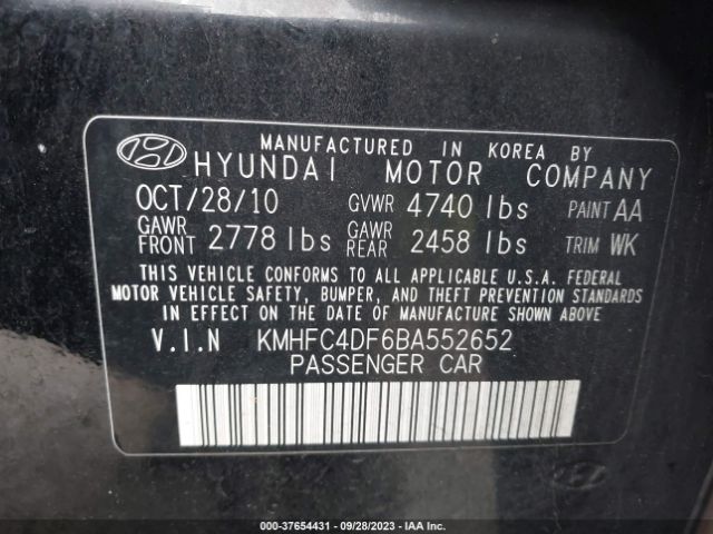 Photo 8 VIN: KMHFC4DF6BA552652 - HYUNDAI AZERA 