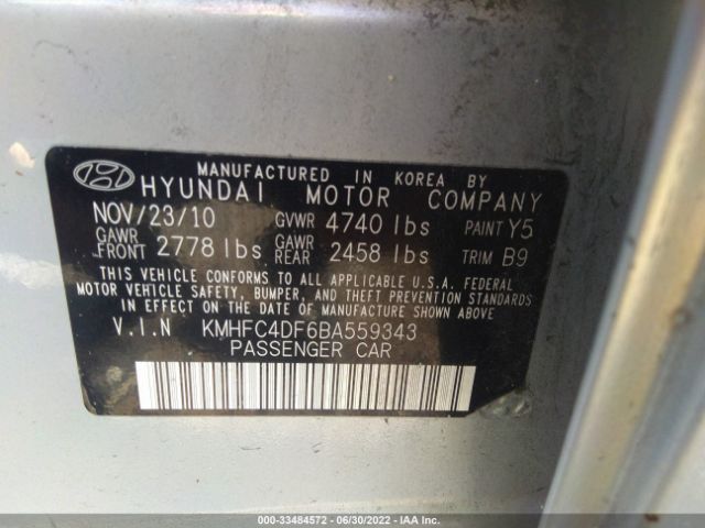 Photo 8 VIN: KMHFC4DF6BA559343 - HYUNDAI AZERA 