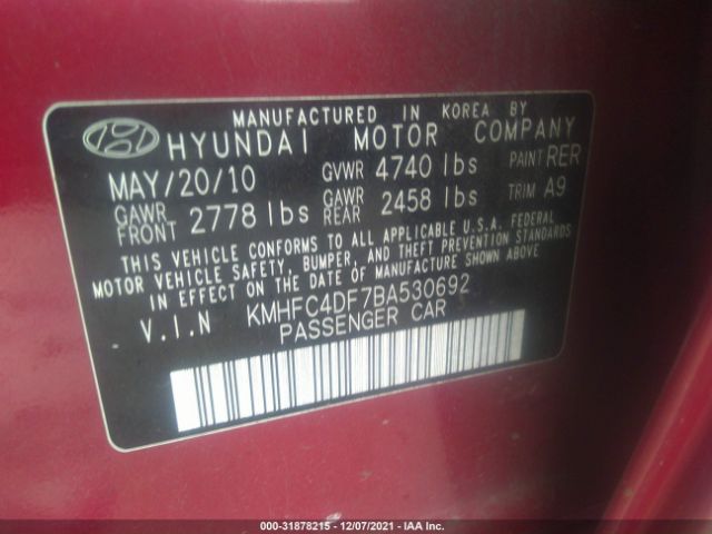 Photo 8 VIN: KMHFC4DF7BA530692 - HYUNDAI AZERA 