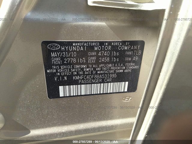 Photo 8 VIN: KMHFC4DF8BA531995 - HYUNDAI AZERA 