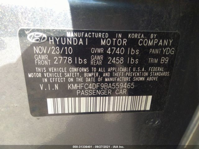 Photo 8 VIN: KMHFC4DF9BA559465 - HYUNDAI AZERA 