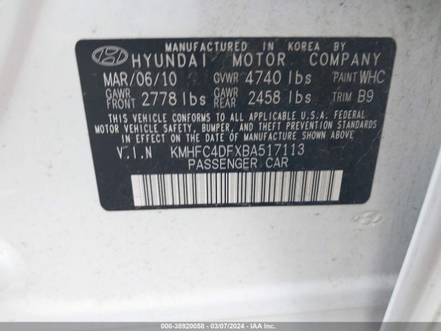 Photo 8 VIN: KMHFC4DFXBA517113 - HYUNDAI AZERA 