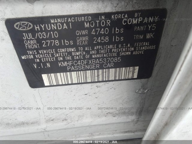 Photo 8 VIN: KMHFC4DFXBA537085 - HYUNDAI AZERA 