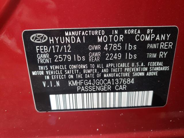 Photo 9 VIN: KMHFG4JG0CA137684 - HYUNDAI AZERA GLS 