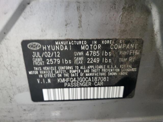 Photo 11 VIN: KMHFG4JG0CA187081 - HYUNDAI AZERA GLS 